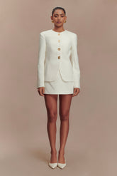 Asia Mixed Button Blazer - Ivory